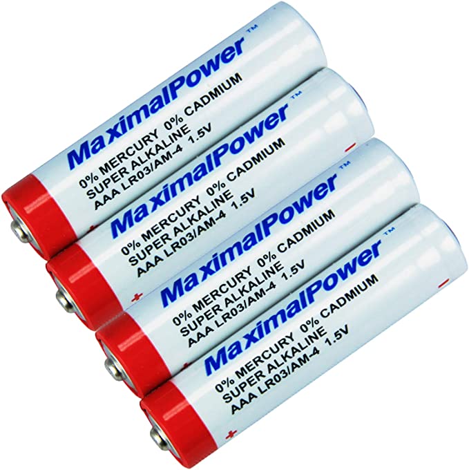 MaximalPower (4 Pack LR03 / AM-4 AAA 1.5V Super Alkaline Batteries - 140 Minutes