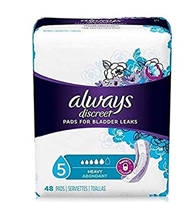 Always Discreet Pads for Bladder Leaks, Heavy Abondant, 48 count