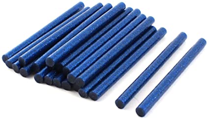 20 Pcs 7mm Dia Blue Glitter Electric Gun Hot Melt Glue Stick 100mm