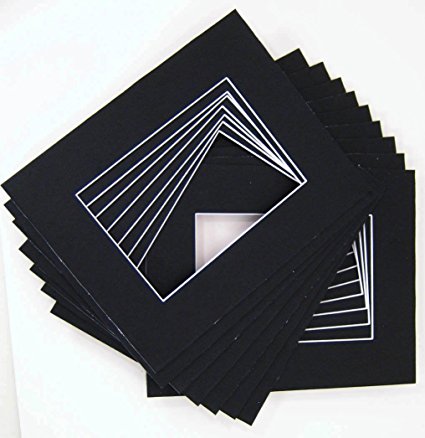 Golden State Art, 20 11x14 Black Mats Matting for 8.5x11   backing   bags