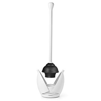 OXO Good Grips Toilet Plunger with Holder, White