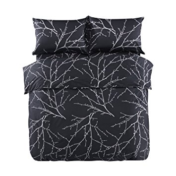 3 Piece Duvet Cover and Pillow Shams Bedding Set, 100% Cotton (Twin Size)