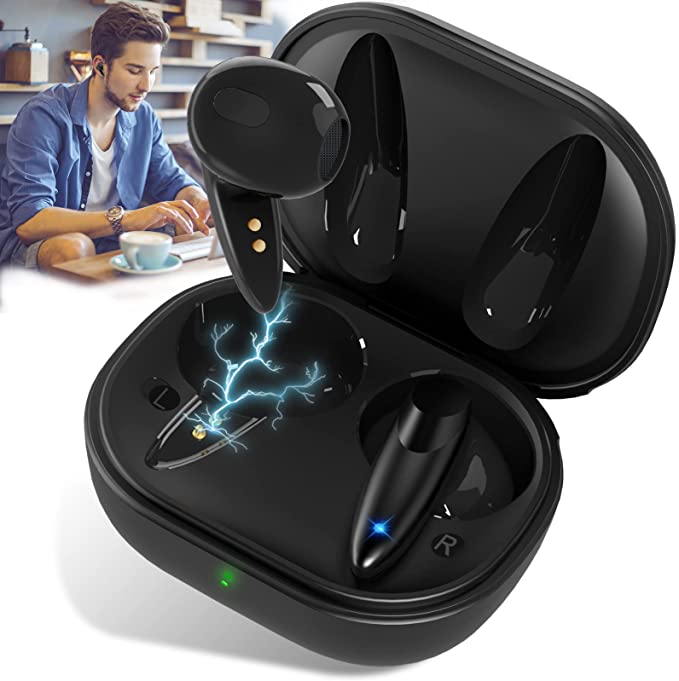 Pradory Wireless Earbuds,Bluetooth Earbuds Stereo Wireless Earpieces Mini Wireless Earbuds with Microphone Sports Wireless in Ear Earphones Compatible with Android & iOS Native Voice Assistant(Black)