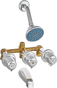 GERBER PLUMBING Tub & Shower Set Three Handle Chrome