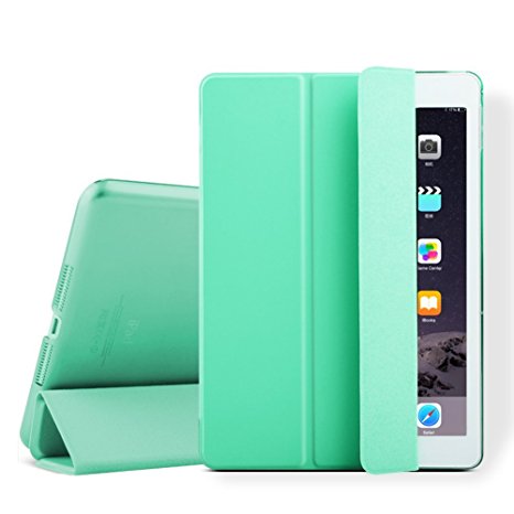 iPad mini Case, iPad mini 2 Cover, Supstar Slim-Fit Folio with Auto Wake/Sleep Smart Stand Magnetic PU Leather Hard Case for Apple iPad mini 1/2/3 - Mint Green