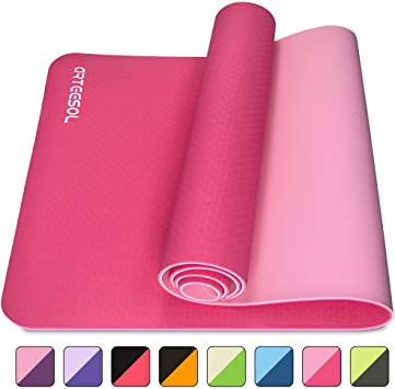 arteesol Yoga Mat, Non-Slip 6mm Thick Large Exercise Mat, Anti-Tear Eco Friendly with Carry Straps, Premium for Pilates, Fitness, Women and Men 183 cm x 61 cm x 6 mm