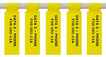 Mr-Label US letter Sheet Self-adhesive Cable Label - Waterproof | Tear Resistant - with Free Print Tool - for Laser Printer (20 Sheets (600 Labels), yellow)