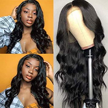 QTHAIR 12A 360 Lace Frontal Wigs 24" Pre Plucked with Baby Hair Brazilian Body Wave Human Hair Wigs Natural Hairline for Black Women Natural Balck Color Unprocessed Virgin Brazilian Hair Wigs