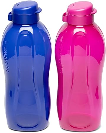 Tupperware Aquasafe Plastic Flip Top Bottle, Set of 2 (2 Litre Each)