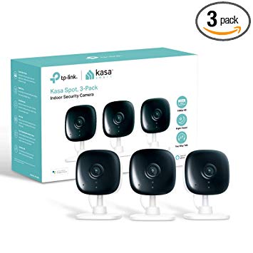 Kasa Spot by TP-Link – Indoor WiFi Security Camera (3 Pack), 24/7 Live View, Works with Alexa & Google (KC100P3)