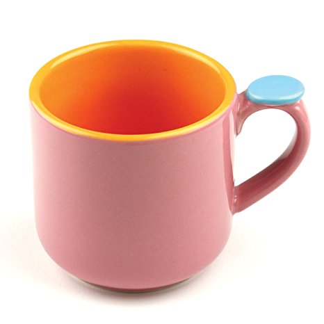 Omniware 1100424 Hemisphere Mug with Thumb Rest, Pink/Orange