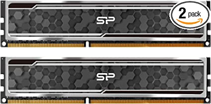 Silicon Power DDR4 32GB (16GB x2) RAM 2666MHz (PC4 21300) 288-pin CL19 1.2V Non ECC Unbuffered UDIMM Desktop Memory with Heatsink SP032GBLFU266FD2J5