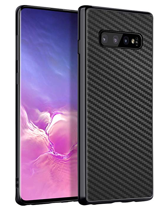 BENTOBEN Case for Galaxy S10, Slim Lightweight Samsung S10 Case, Stylish Rugged Shockproof Impact Resistant Anti-Scratch Carbon Fiber Texture Protective Phone Cover for Samsung Galaxy S10 2019- Black