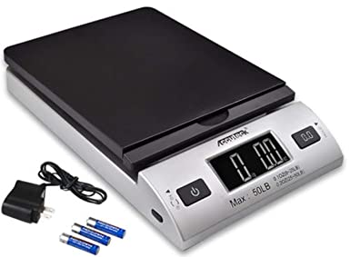 ACCUTECK All-in-1 Series W-8250-50bs A-Pt 50 Digital Shipping Postal Scale with Ac Adapter, Silver (Original, New)