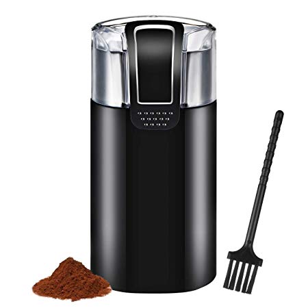 Coffee Grinder Electric, IKICH 120V Powerful Blade Coffee Bean & Spice Grinder with 12 Cups Large Grinding Capacity, Cord Storage, Portable & Compact, also for Spices, Pepper, Herbs, Nuts, Seeds, Grains and More, 【2-year Warranty】
