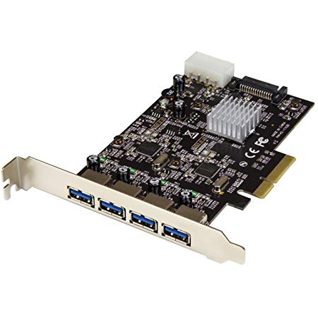 StarTech.com PEXUSB314A2V USB 3.1 PCI-E Card – 4 Port – 4X USB-A with Two 10Gbps Dedicated Channels – Expansion Card, Black