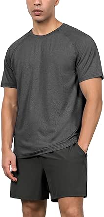 ODODOS Men's Quick Dry Short Sleeve Shirts UPF 50  Sun Protection SPF Athletic Tops Workout T-Shirts