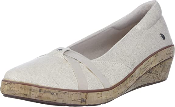 Grasshoppers Women's Gigi Wedge Metallic Linen Sneaker