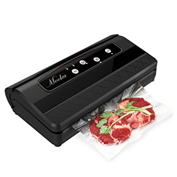 Vacuum Sealer, Mooka 4-in-1 Sealing System with Cutter, 10 Sealing Bags (FDA-Certified), Multi-use Vacuum Packing Machine and Pumping Hose, Dry & Moist Food Mode for Food Preservation (TVS-2150)