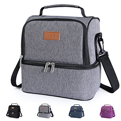 Lifewit Insulated Lunch Bag for Men / Women / Kids, Thermal Bento Box, Cool Bag for Office / School / Picnic, 7L, Dual Compartment