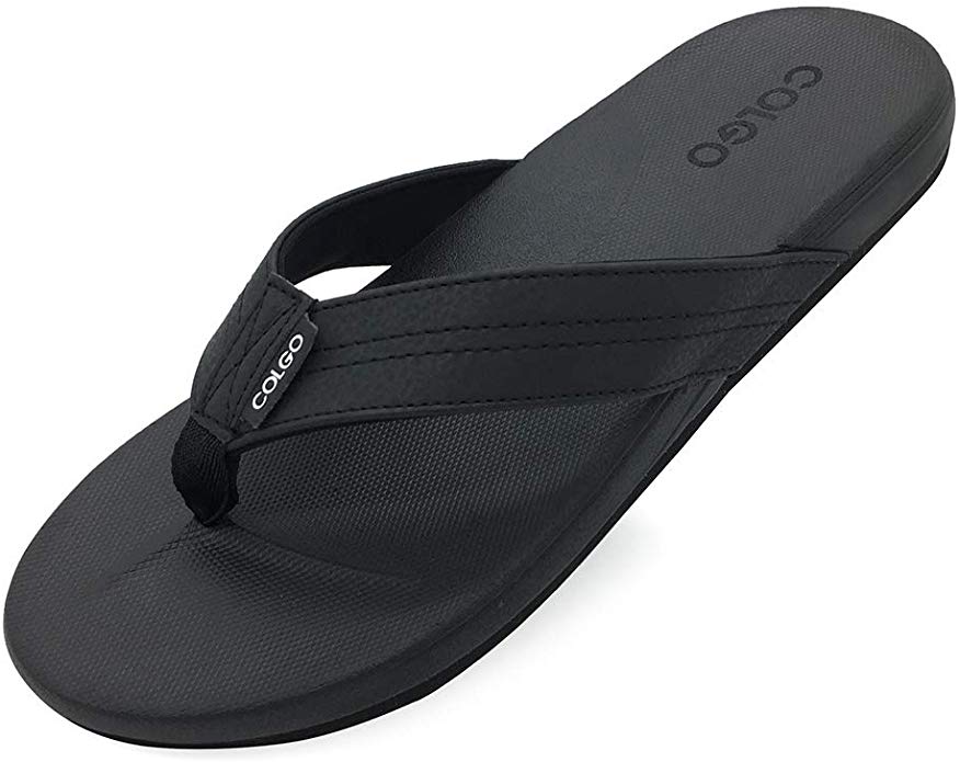 Colgo Men's Casual Thong Sandals Comfortable Walking Flip Flops Soft Beach Shower Slippers