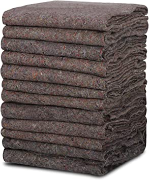 ZENY Moving Blankets 12 Pack Packing Shipping Moving Pads Pro Economy 54 x 72 (21 lb/dz),Packing Blankets for One Time Moves Moving Equipment