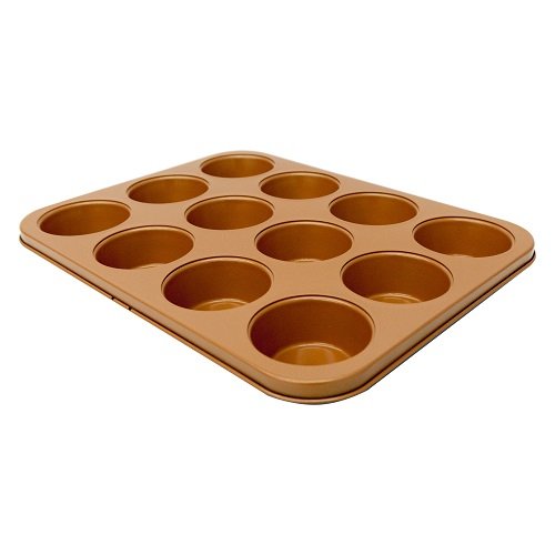 Gotham Steel Ti-Cerama Nonstick Muffin Pan in Grey/Copper