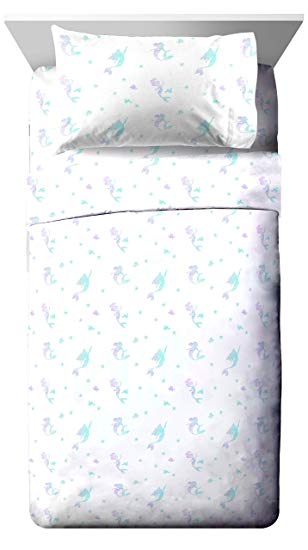 Jay Franco Disney Little Mermaid Make A Splash Twin Sheet Set - 3 Piece Set Super Soft and Cozy Kid’s Bedding Features Ariel - Fade Resistant Microfiber Sheets (Official Disney Product)