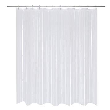 Mrs Awesome Short Shower Curtain or Liner 66 inch Length, Clear PEVA 8G, Water-Proof, Non-Toxic and Odorless