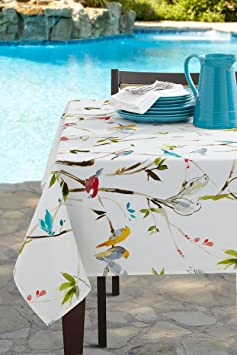 Benson Mills Indoor-Outdoor Spillproof Fabric Tablecloth for Spring/Summer/Party/Picnic (52" x 52" Square, Menagerie)