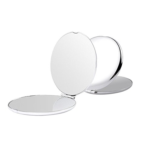 MINI POCKET MIRROR, All Stainless Steel Round Travel Cosmetic Mirror in 2.5 Inch Size