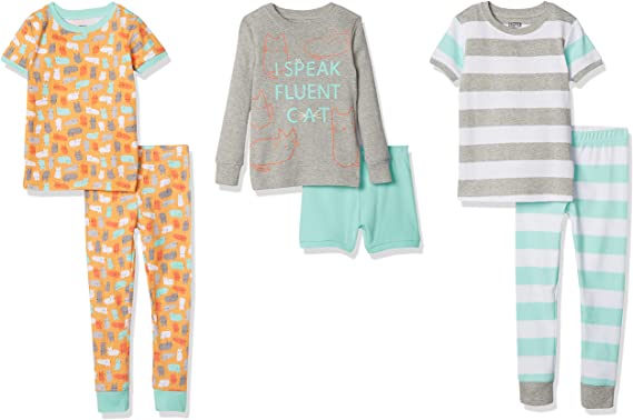 Spotted Zebra Girls' Snug-fit Cotton Pajamas Sleepwear Sets