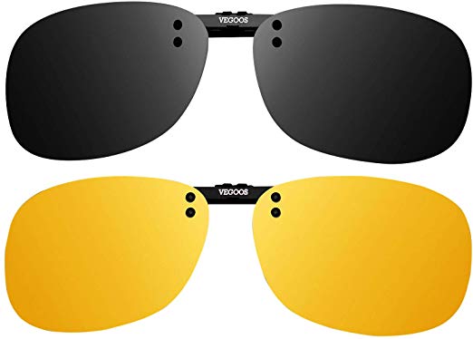 VEGOOS Clip on Sunglasses Over Prescription Glasses for Women Men Polarized Flip up Sunglasses with Case