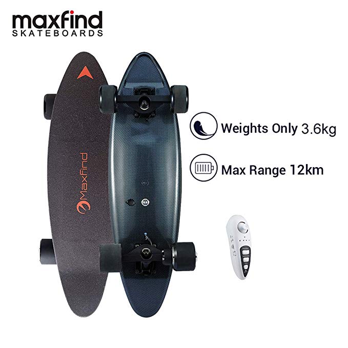 Maxfind MAX C Penny Electric Skateboard,500W Hub Motor,Range 8miles,Speed 14mph,Max Load 80kg/176lbs (Pink)