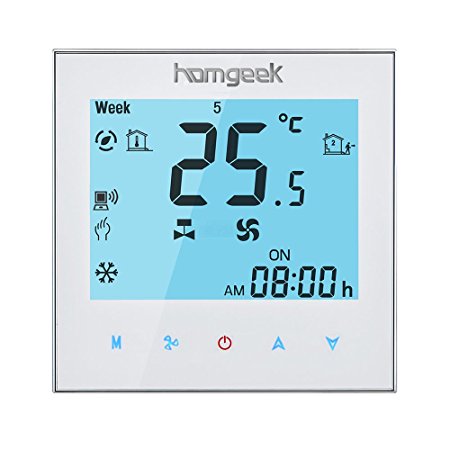 Homgeek WIFI Programmable Thermostat Touch Screen for Central Air Conditioning 2-pipe Fan Valve Temperature Controller with LCD Display