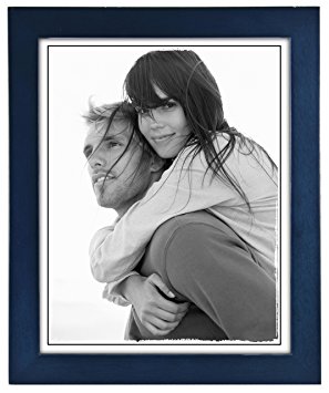 Malden International Designs Linear Classic Wood Picture Frame, Holds 8x10 Picture, Blue