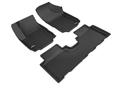 3D MAXpider Complete Set Custom Fit All-Weather Floor Mat for Select Chevrolet Equinox Models - Kagu Rubber (Black)