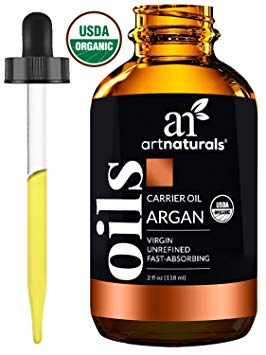 ArtNaturals 100% Organic Morrocan Argan Oil - (2 Fl Oz / 60ml) - USDA Certified Pure Grade A Triple Extra Virgin Cold Pressed Kernels of the Argan Tree - Hair, Face & Skin - The Anti Aging