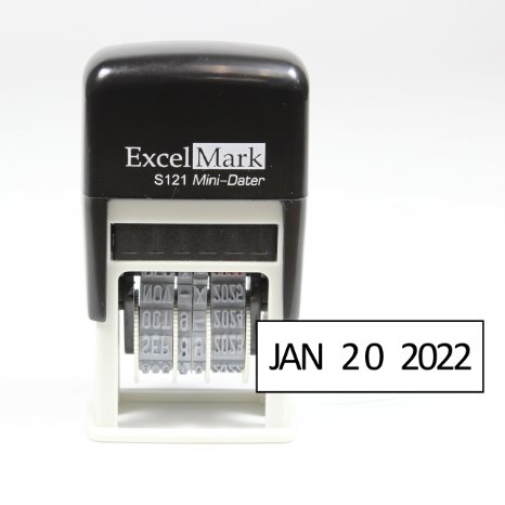 ExcelMark Self-Inking Date Stamp - S121 Black Ink