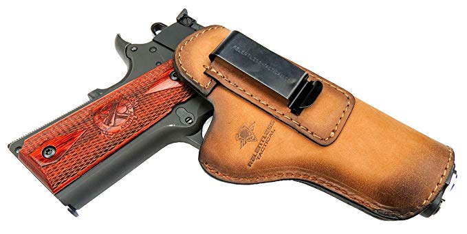 Relentless Tactical The Defender Leather IWB Holster - Fits Most 1911 Style Handguns - Kimber - Colt - S & W - Sig Sauer - Remington - Ruger & More - Made in USA