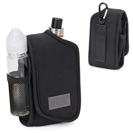 USA Gear Vape Carrying Case and Vaporizer Pen Holster for Box Mods and Tanks - Built-in Smoke Juice and Accessories Holder with Belt Loop and Carabiner Clip - Elastic Neoprene fits Most Vape Mods