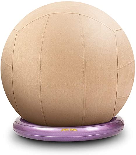 SportShiny Pro Balance Ball Chair – Exercise Stability Yoga Ball with Cozy Slipcover,Stability Ring&Air Pump for Office& Home Desk,Improve Balance,Core Strength&Posture,Relieve Back Pain,Multicolor