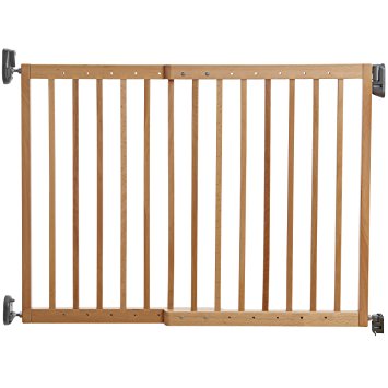 Munchkin Extending Push to Close Baby Gate, Light Wood