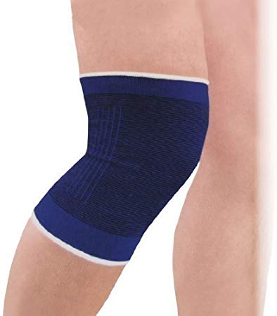 Dimart Adult Sports Blue Black Stretchy Sleeve Knee Support Brace