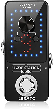 LEKATO Guitar Looper Electric Loop Pedal 9 Loops Each Loop Recording Time 10 Minutes Max Recording Time 40 minutes Unlimited Overdub Loop Station with Tuner Function for Electric Guitar Bass