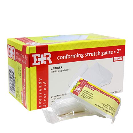 Ever Ready First Aid Sterile Conforming Gauze Roll Bandage - Box of 12 (2")