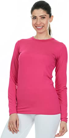 Thermajane Womens Ultra Soft Thermal Underwear Shirt – Compression Baselayer Crew Neck Top