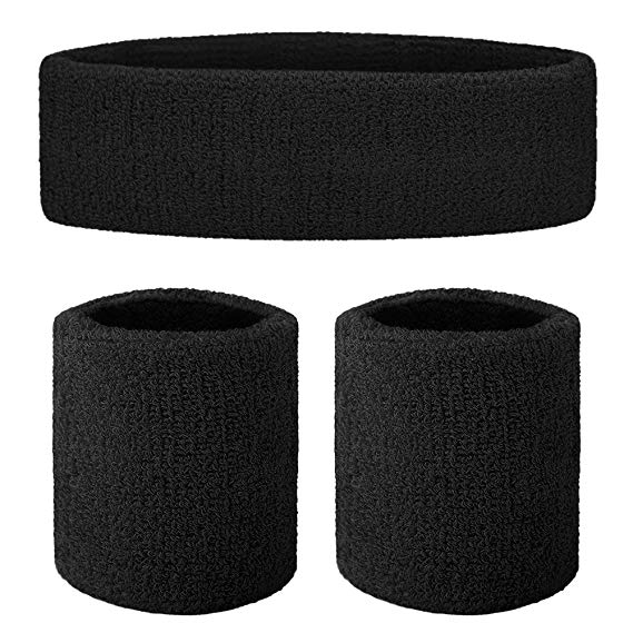 GOGO Thick Sweatband Set (1 Headband   2 Wristbands)