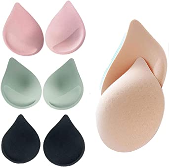 1 pair teardrop shape latex breast pad Insert Women's Bra Pads Breast Enhancer Chest Push Up Cups for Swimsuits Yoga