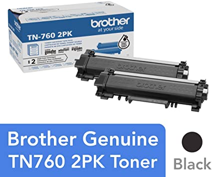 Brother Genuine High-Yield Black Toner Cartridge Twin Pack TN760 2Pk